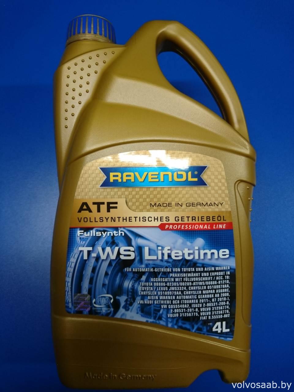 Масло трансмиссионное синтетическое ATF T-WS Lifetime, 4л